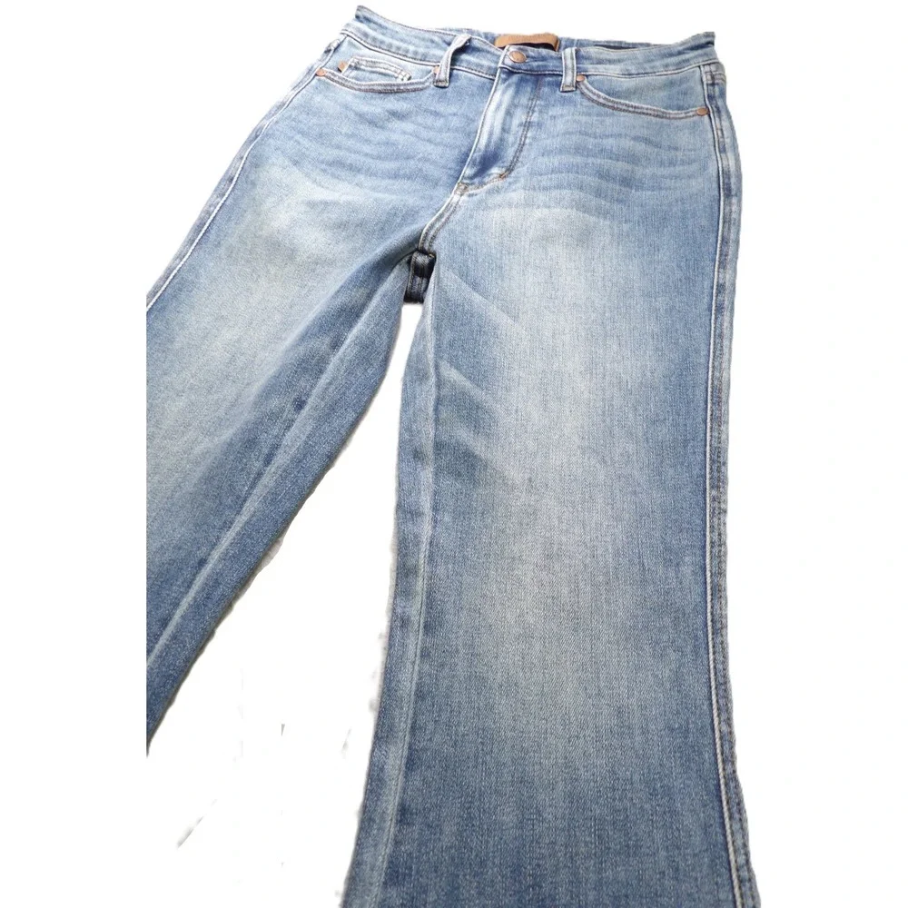 Judy Blue Bootcut Jeans Women 7/28 Short Blue Denim Stretch Tummy Control Flared
